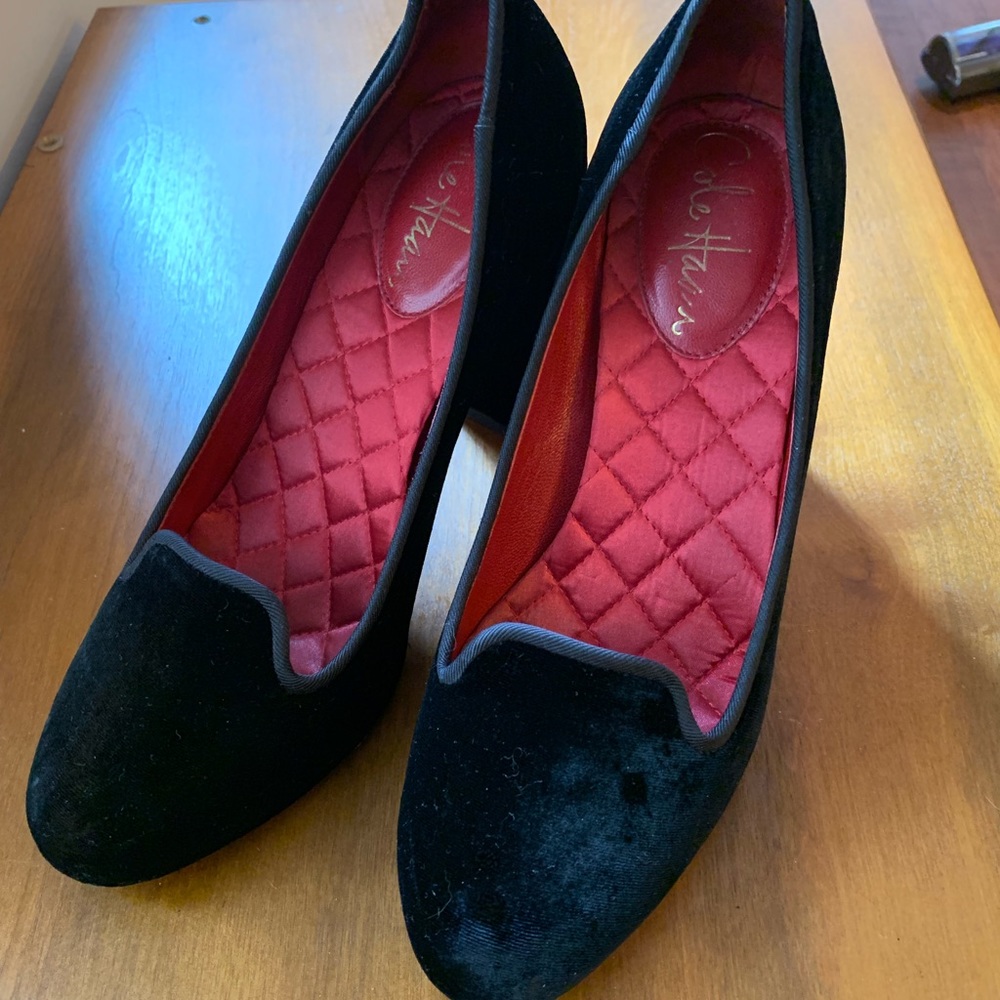 Cole Haan NikeAir Velvet Block Heel Slipper Shoes